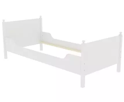 Кровать Вествик односпальная 90х200, массив сосны, цвет белый