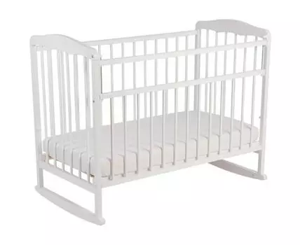 Кроватка для новорожденных Алиса (103,4, 126, 60х120 см, Качалки, Белый, 73)