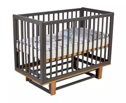 Кроватка для новорожденных Мадс с маятником (96, 124,4, 60х120 см, Маятники, Серый, 64,4)