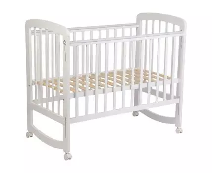 Кроватка для новорожденных Олли (107,3, 124,8, 60х120 см, Качалки, Белый, 67)