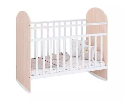 Кроватка для новорожденных Вуди (119, 124, 60х120 см, Качалки, Белый, 64)