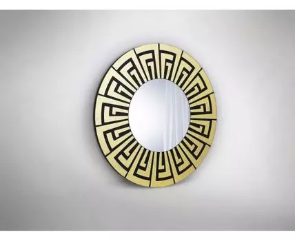 Круглое зеркало Aquiles черный / золотой D90