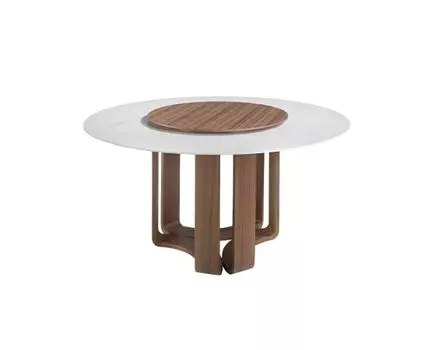 Круглый обеденный стол 1137/DT935 из керамики с мраморной отделкой