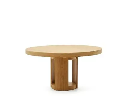 Круглый раздвижной стол Artis из массива дуба и шпона, 150 (200) см x 80