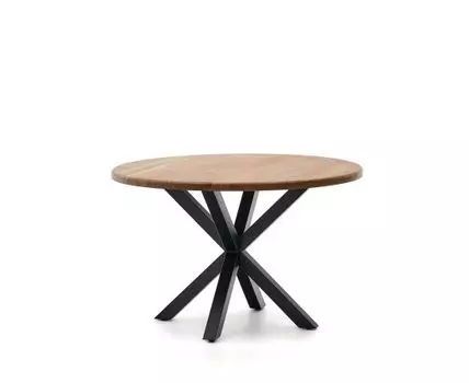 Круглый стол Argo из массива акации, стальные ножки с черной отделкой, 120 см