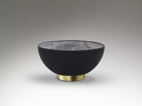 Круглый журнальный столик Candy черный-латунь