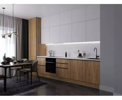 Кухня Бизнес Black Line, прямая, 2950-3150 мм