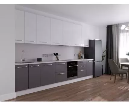 Кухня Стандарт Silver Style, прямая, 3700-3900 мм