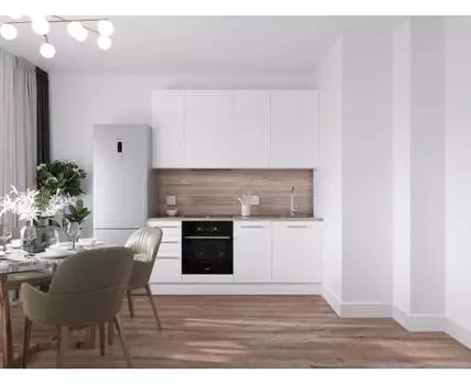 Кухня Стандарт White Gloss, прямая, 1950-2150 мм