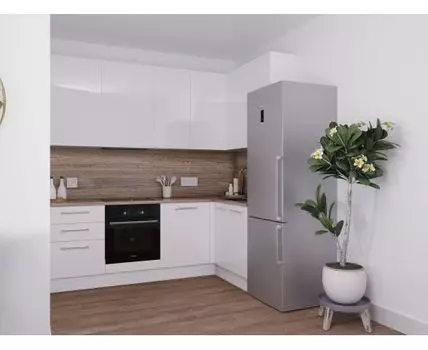 Кухня Стандарт White Gloss, угловая, 3950-4150 мм