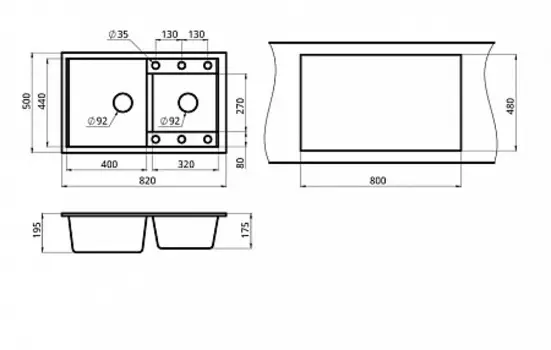 Кухонная мойка Granula GR-8201 антик