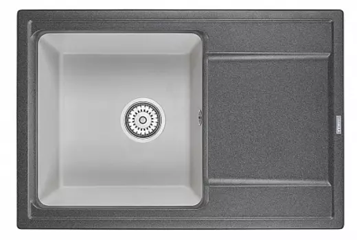 Кухонная мойка Granula Hibrid HI-74 графит-базальт