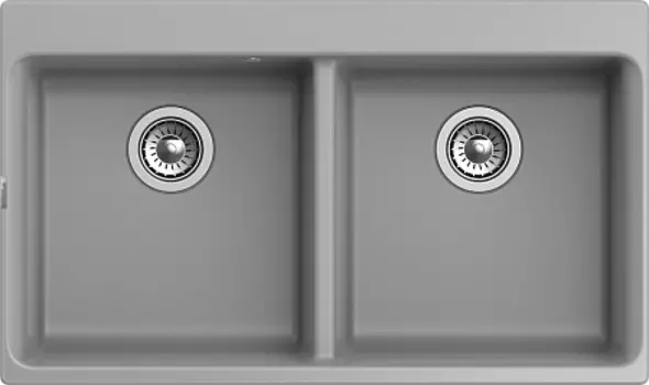 Кухонная мойка RIVELATO AXEL 90-2D 2-чаши 870*520мм grigio metallizzato