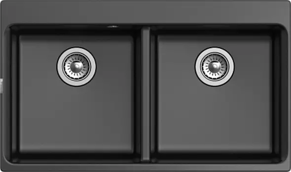 Кухонная мойка RIVELATO AXEL 90-2D 2-чаши 870*520мм nero