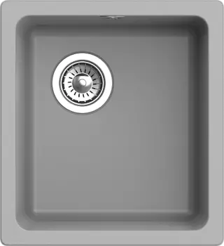 Кухонная мойка RIVELATO BERKANA 35 подст.монтаж 1-чаш 415*455 grigio metallizzato