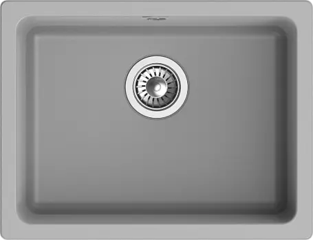 Кухонная мойка RIVELATO BERKANA 50 подст.монтаж 1-чаш 560*430 grigio metallizzato