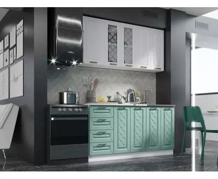 Кухонный гарнитур Агава 160 см (209, 60, Прямые, Белый, 160)