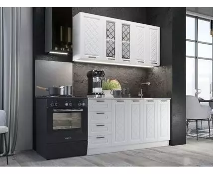 Кухонный гарнитур Агава 160 см (209, 60, Прямые, Белый, 160)