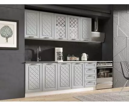 Кухонный гарнитур Агава 200 см (209, 60, Прямые, Белый, 200)