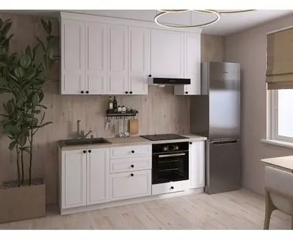 Кухонный гарнитур Бьянка 210 см (249, 57, Прямые, Белый, 210)