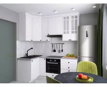 Кухонный гарнитур Бьянка 210х100 см (249, 100, Угловые, Белый, 210)