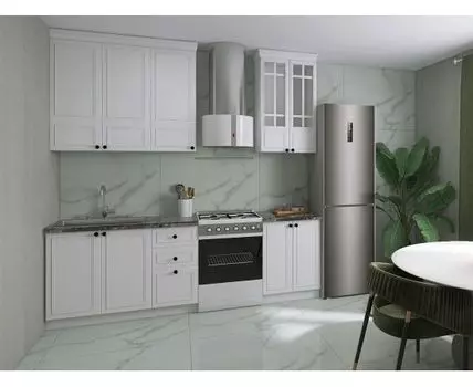 Кухонный гарнитур Бьянка 240 см (249, 57, Без пенала, Прямые, Белый, 180/240)