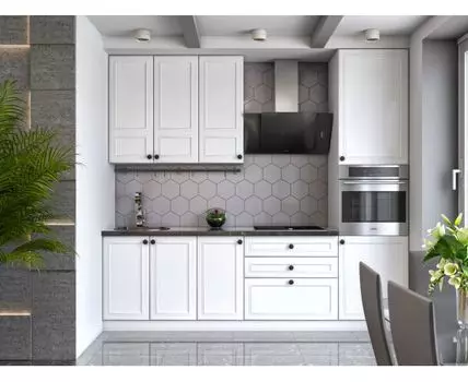 Кухонный гарнитур Бьянка 260 см (249, 57, Прямые, Белый, 260)