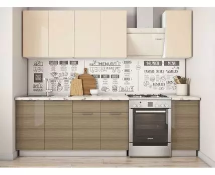 Кухонный гарнитур Бостон 200 см (214, 47,6, Прямые, Белый, 200)