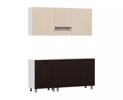 Кухонный гарнитур Брауни 170 см (213,6 / 216,2, 49,6 / 60, Без столешницы, Прямые, Белый, 170)