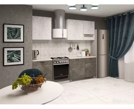 Кухонный гарнитур Брауни 170 см (213,6 / 216,2, 49,6 / 60, Со столешницей, Прямые, Белый, 170)