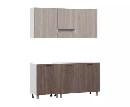 Кухонный гарнитур Брауни 170 см (213,6 / 216,2, 49,6 / 60, Без столешницы, Прямые, Белый, 170)