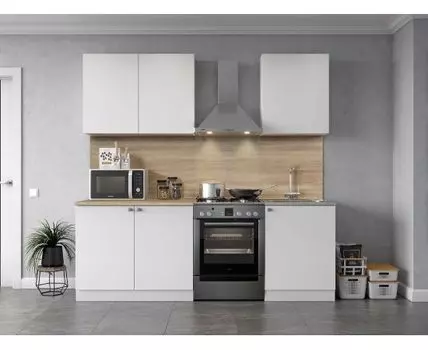 Кухонный гарнитур Бруно 160 см (216,2, 60, Прямые, Белый, 160)