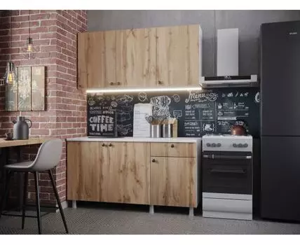 Кухонный гарнитур Деми 150 см (209, 60, Прямые, Светлое дерево, 150)