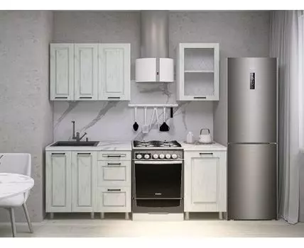 Кухонный гарнитур Грейвуд 150 см (214,4, 50,6, Прямые, Белый, 150)