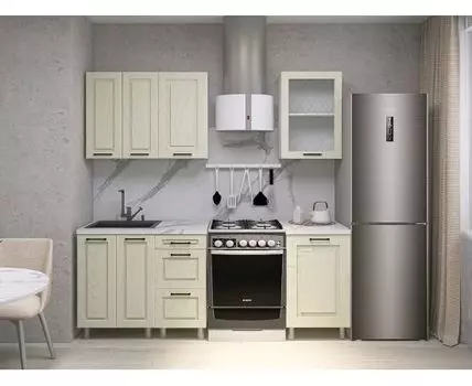 Кухонный гарнитур Грейвуд 150 см (214,4, 50,6, Прямые, Белый, 150)