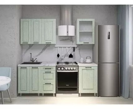 Кухонный гарнитур Грейвуд 150 см (214,4, 50,6, Прямые, Белый, 150)