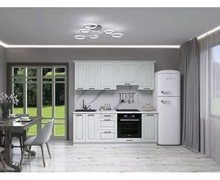 Кухонный гарнитур Грейвуд 210 см (214,4, 53,8, Прямые, Белый, 210)