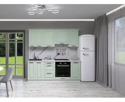 Кухонный гарнитур Грейвуд 210 см (214,4, 53,8, Прямые, Белый, 210)