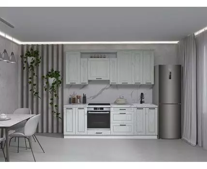 Кухонный гарнитур Грейвуд 240 см (233,6, 53,8, Прямые, Белый, 240)