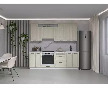 Кухонный гарнитур Грейвуд 240 см (233,6, 53,8, Прямые, Белый, 240)