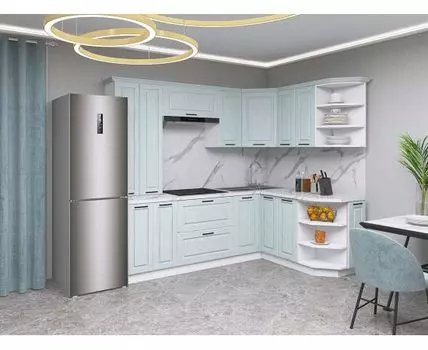 Кухонный гарнитур Грейвуд 240х150 см (214,4, 150, Угловые, Белый, 240)