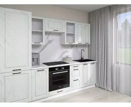 Кухонный гарнитур Грейвуд 260 см (214,4, 56,6, Прямые, Белый, 260)