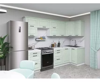 Кухонный гарнитур Грейвуд 260х100 см (214,4, 100, Угловые, Белый, 260)