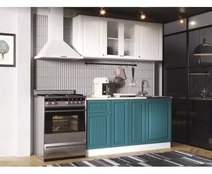 Кухонный гарнитур Хозяюшка 150 см (207, 60, Прямые, Белый, 150)