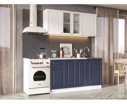 Кухонный гарнитур Хозяюшка 150 см (207, 60, Прямые, Белый, 150)