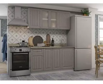 Кухонный гарнитур Хозяюшка 150 см (207, 60, Прямые, Серый, 150)