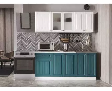 Кухонный гарнитур Хозяюшка 180 см (207, 60, Прямые, Белый, 180)