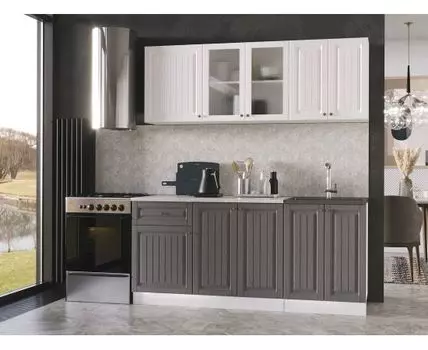 Кухонный гарнитур Хозяюшка 180 см (207, 60, Прямые, Белый, 180)