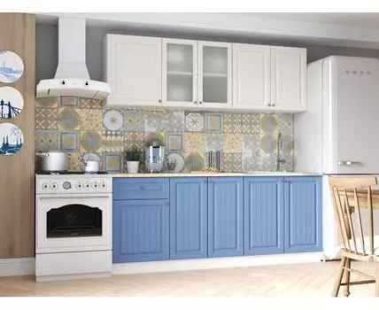 Кухонный гарнитур Хозяюшка 200 см (207, 60, Прямые, Белый, 200)