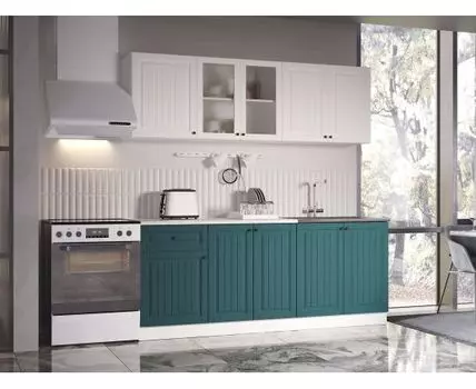 Кухонный гарнитур Хозяюшка 200 см (207, 60, Прямые, Белый, 200)